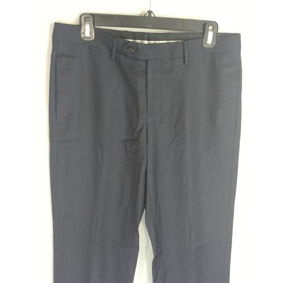 Emporio Armani‎ Women's Solid Mid Rise Straight Leg Dress Pants Navy Size Large - Picture 2 of 9